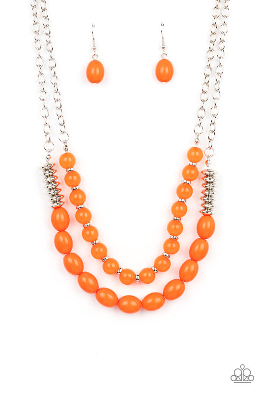 Venetian Voyage Orange Necklace Paparazzi