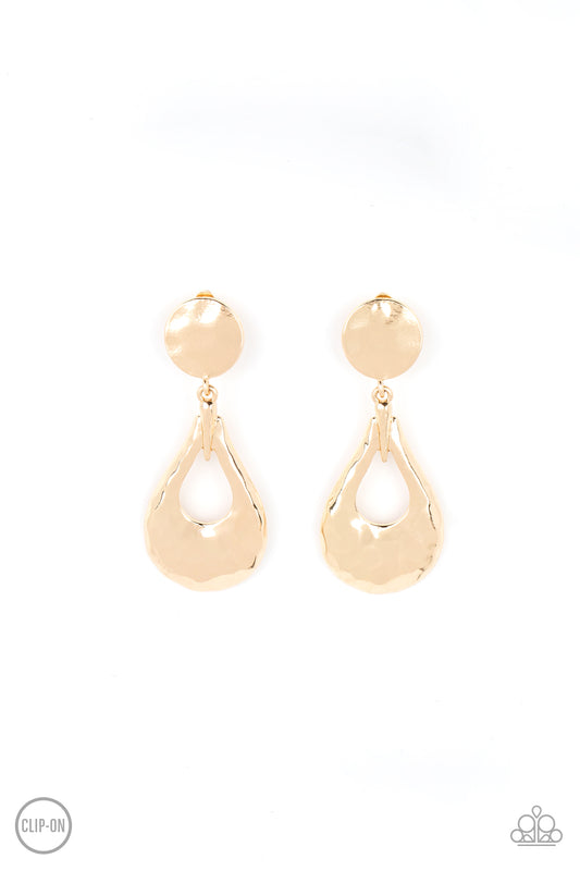 Metallic Magic Gold Clip-On Earrings