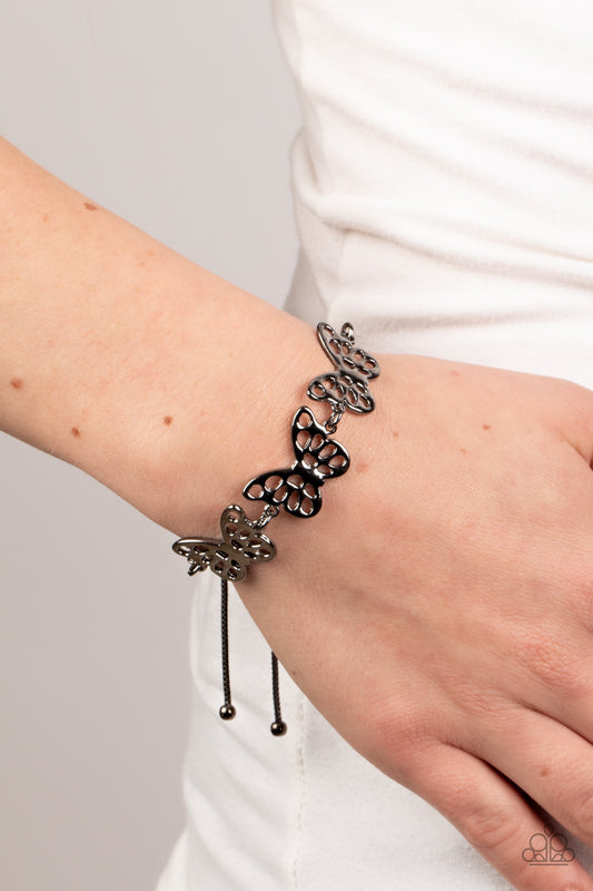Put a WING on It Black Bracelet
