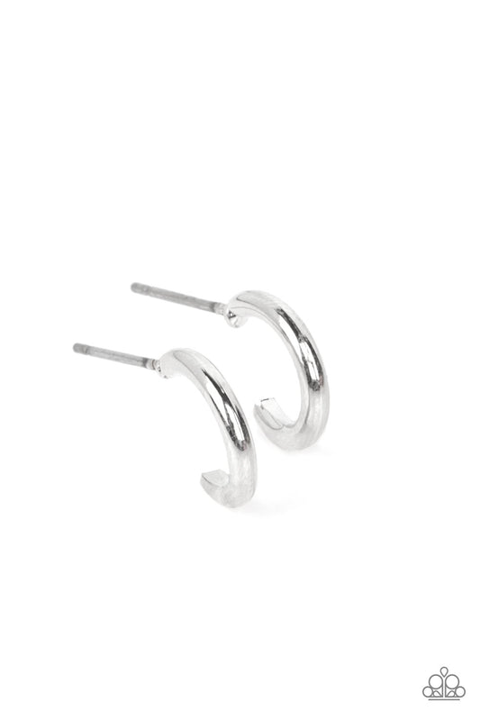 Skip the Small Talk Silver Hoop Earrings Paparazzi