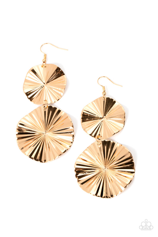 In Your Wildest FAN-tasy Gold Earrings Paparazzi