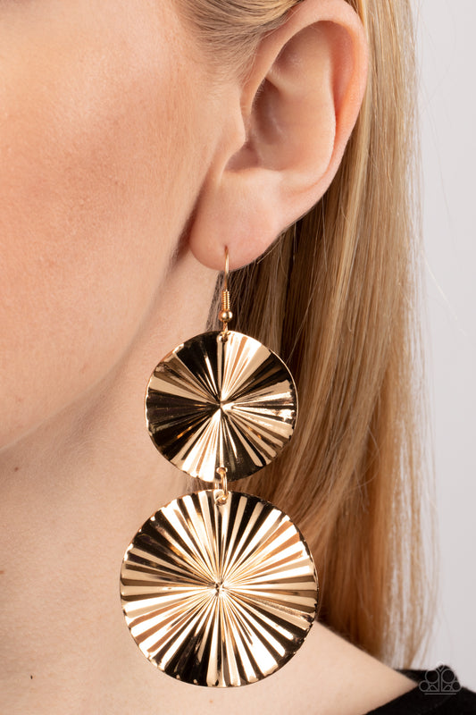 In Your Wildest FAN-tasy Gold Earrings Paparazzi
