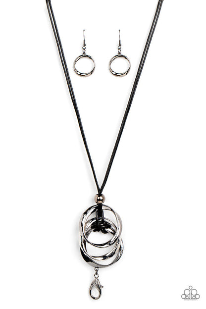 Harmonious Hardware Black Lanyard
Necklace Paparazzi