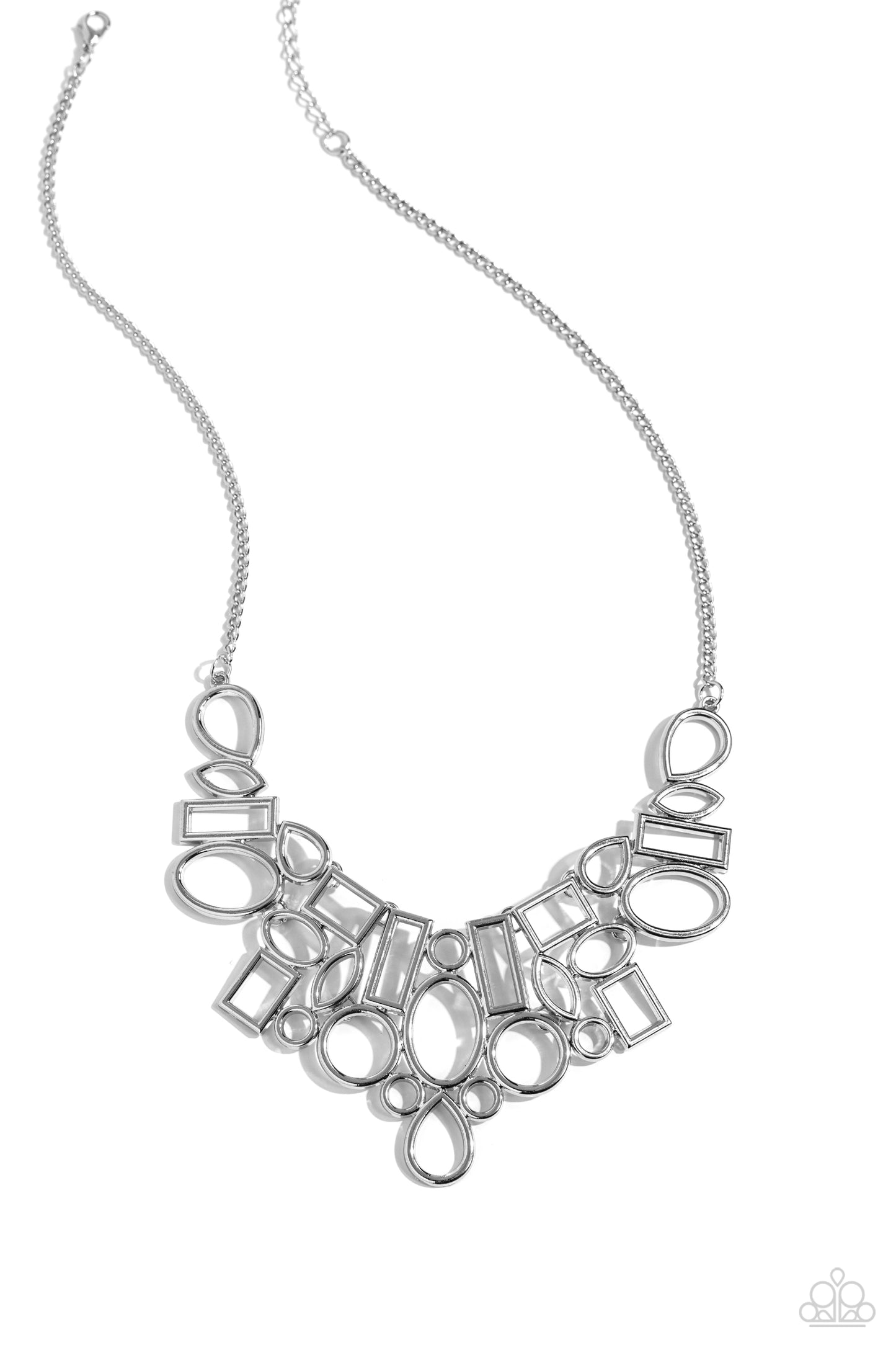 Geometric Grit Silver Necklace