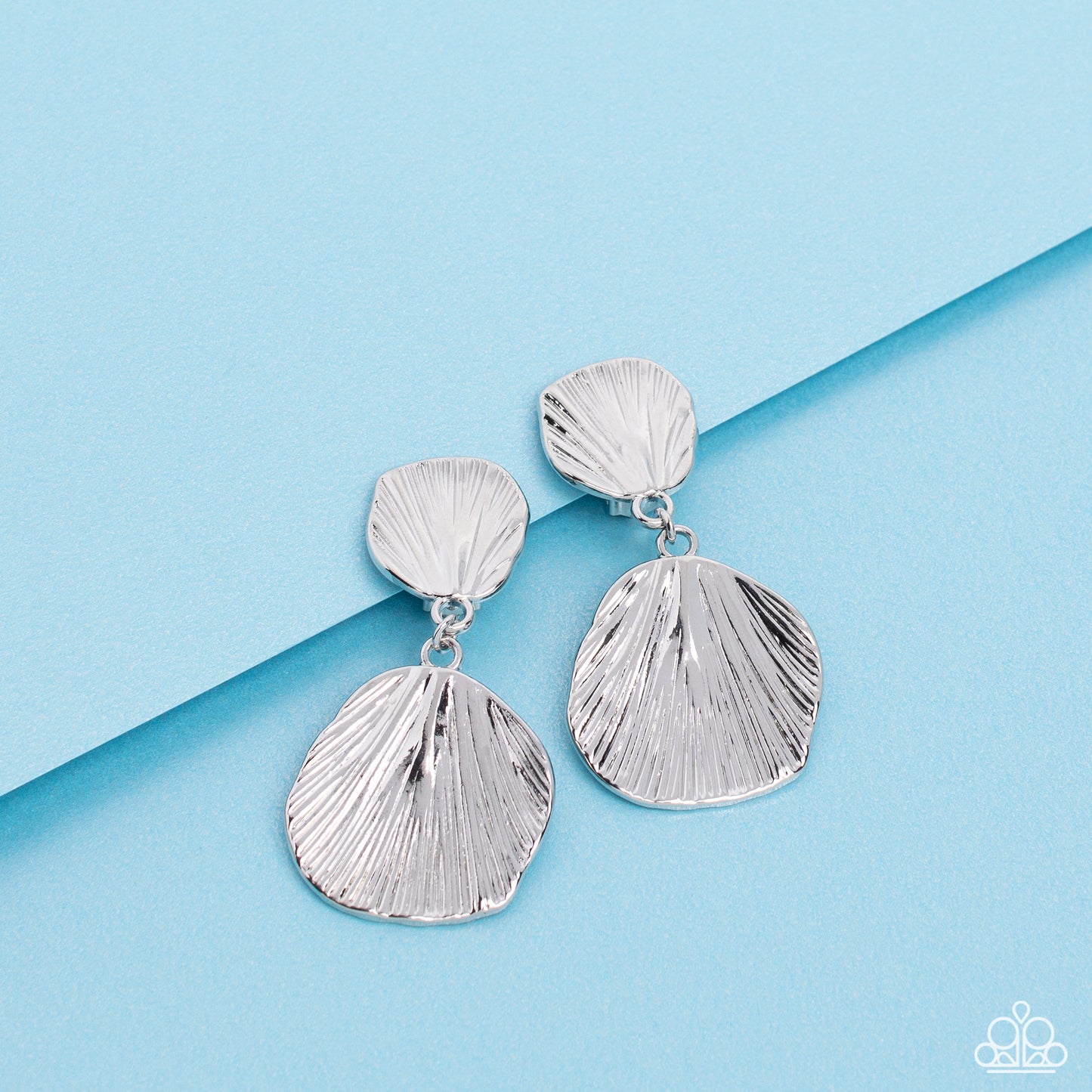 Metro Mermaid Silver Clip-On Earrings Paparazzi