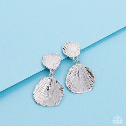 Metro Mermaid Silver Clip-On Earrings Paparazzi
