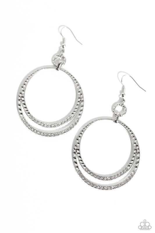 Spin Your HEELS White Earrings