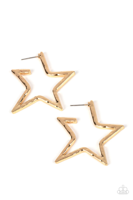 All-Star Attitude Gold Hoop Earrings