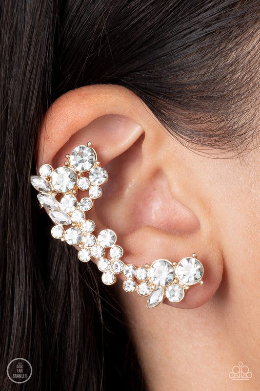 Astronomical Allure Gold Ear Crawler Earrings