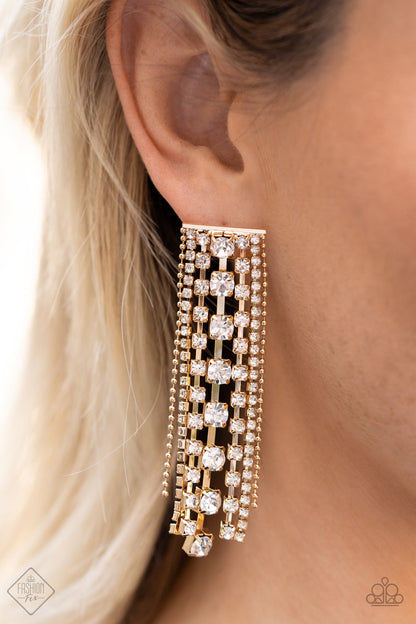 Starry Streamers Gold Post Earrings Paparazzi