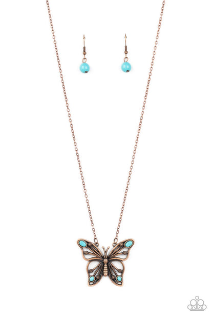 Badlands Butterfly Copper Necklace Paparazzi