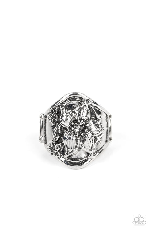 Hibiscus Harbor Silver Ring Paparazzi