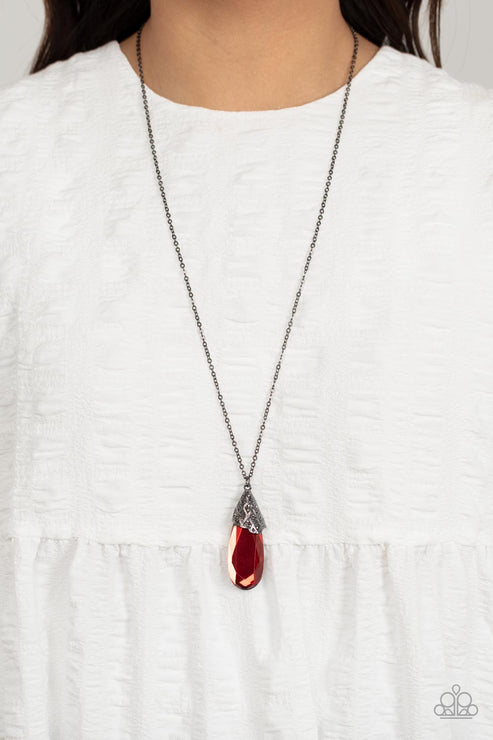 Dibs on the Dazzle Red Necklace Paparazzi
