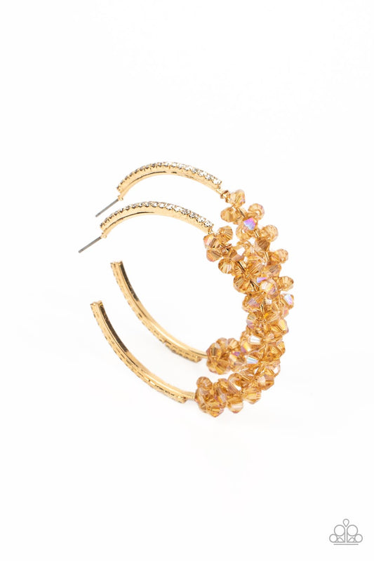 Bubble-Bursting Bling Gold Hoop Earrings