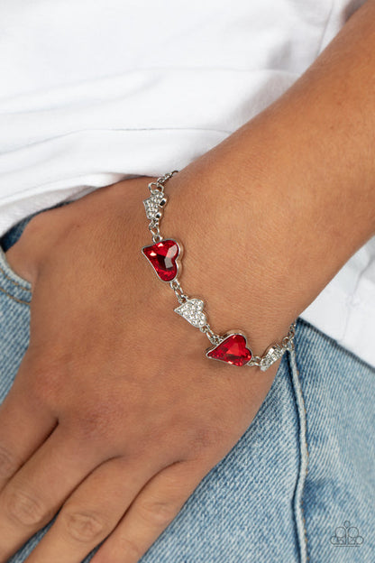 Cluelessly Crushing Red Bracelet Paparazzi