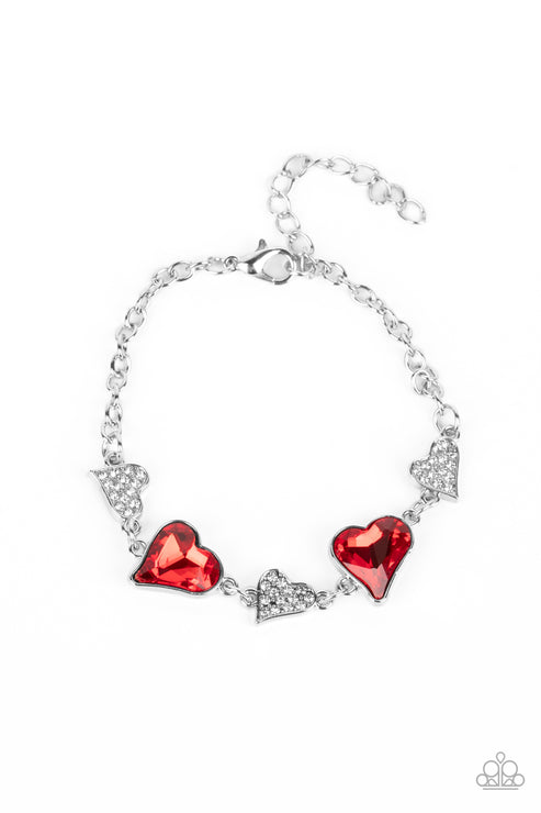 Cluelessly Crushing Red Bracelet Paparazzi