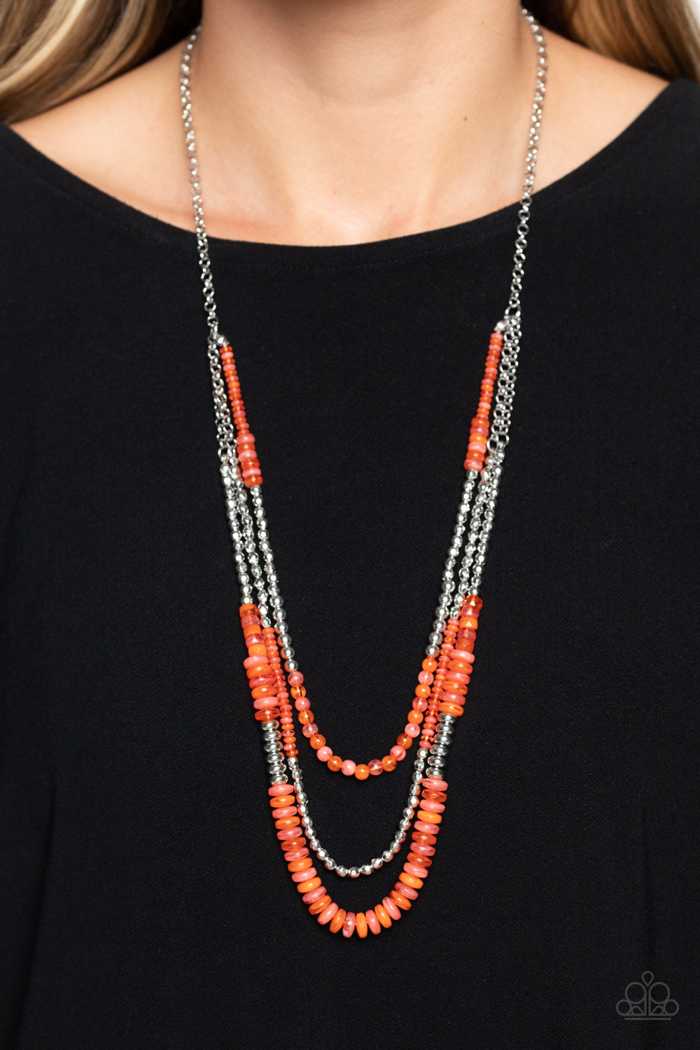 Newly Neverland Orange Necklace Paparazzi