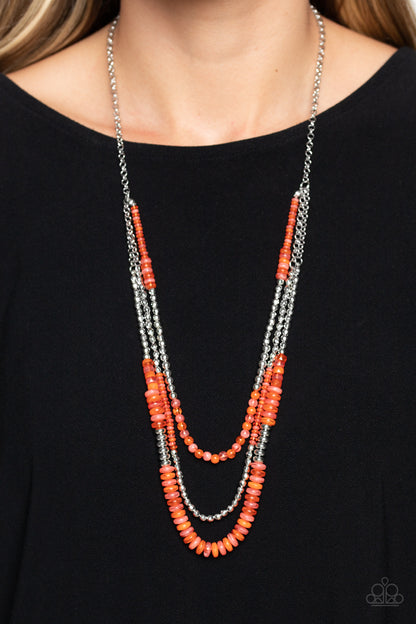 Newly Neverland Orange Necklace Paparazzi