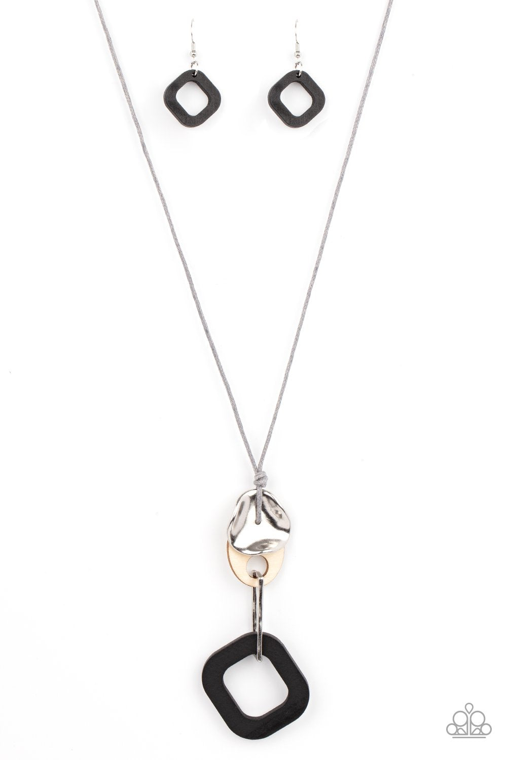 Top Of The WOOD Chain Black Necklace Paparazzi