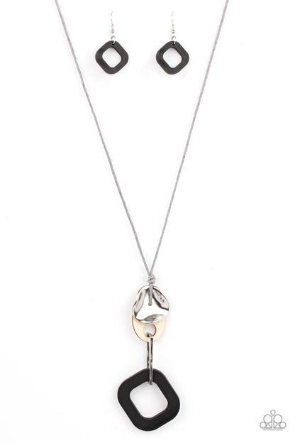 Top Of The WOOD Chain Black Necklace Paparazzi