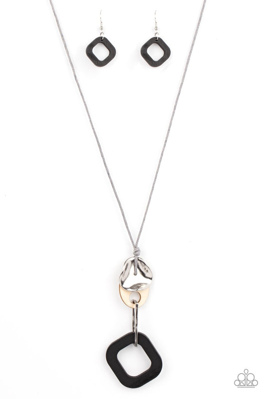 Top Of The WOOD Chain Black Necklace Paparazzi