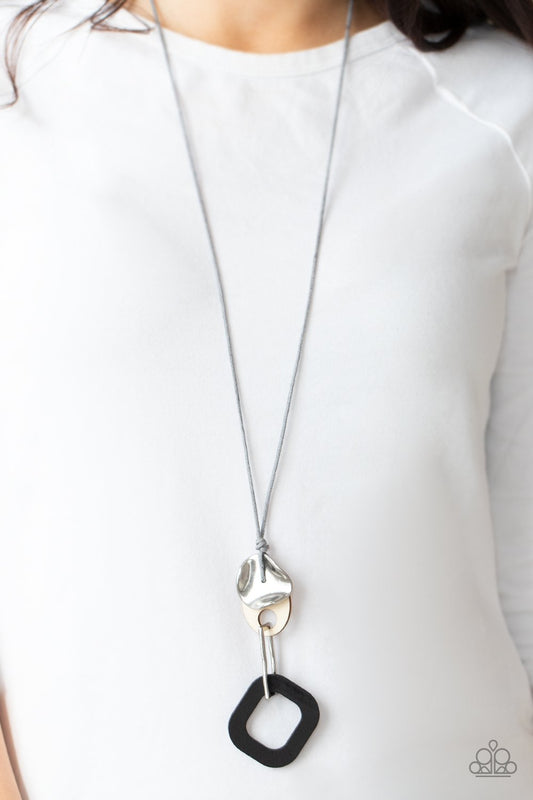 Top Of The WOOD Chain Black Necklace Paparazzi