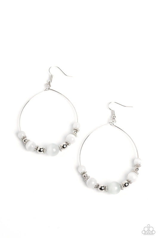 Cats Eye Charisma White Earrings