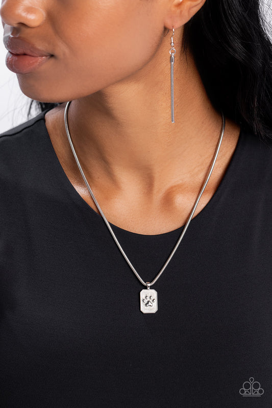 PAW to the Line White Necklace Paparazzi