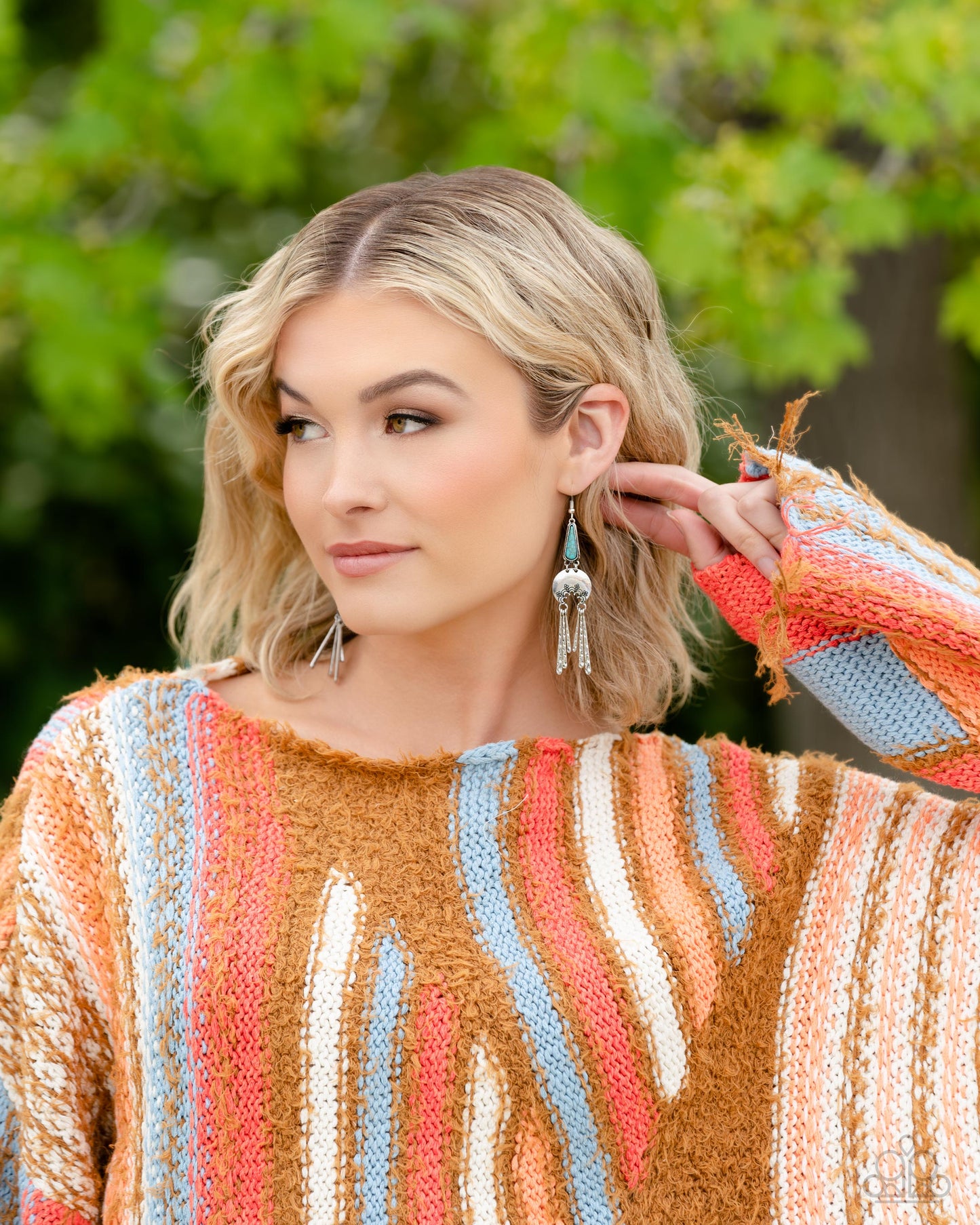 Highland Haute Blue Earrings Paparazzi