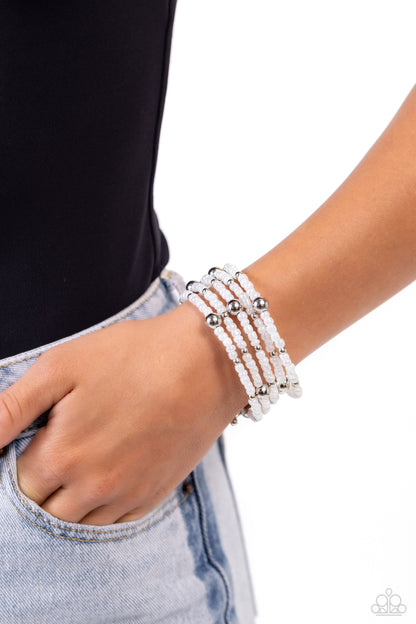 Refined Retrograde White Bracelet Paparazzi