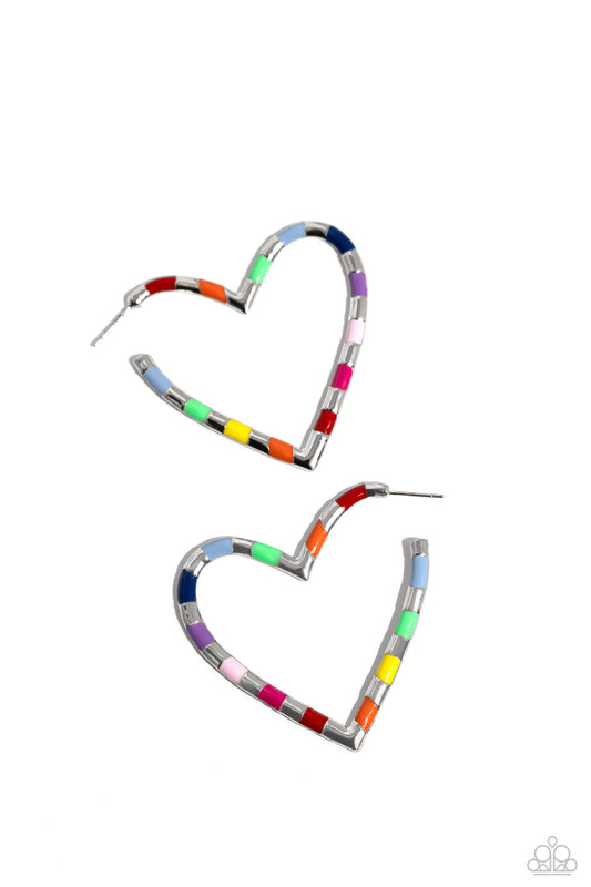 Striped Sweethearts Multi Hoop Earrings Paparazzi