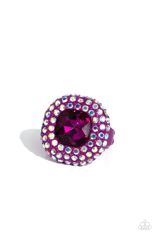 Glistening Grit Pink Ring Paparazzi