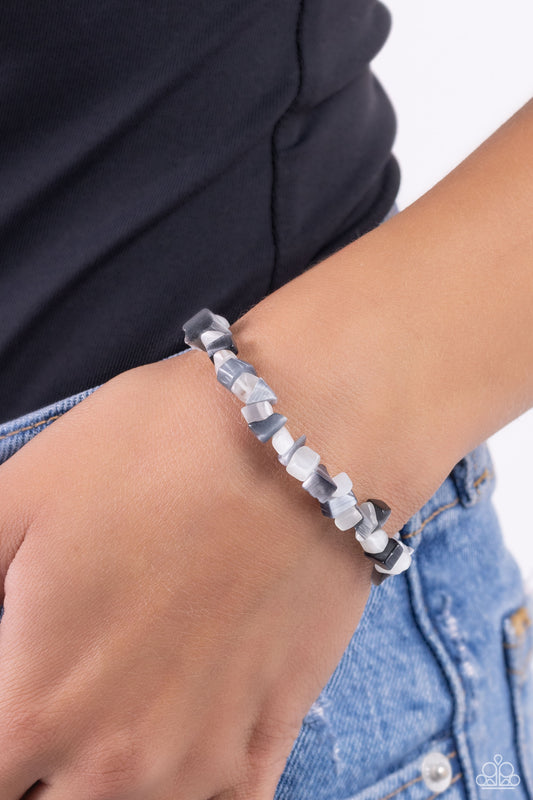 Chiseled Cameo Silver Bracelet