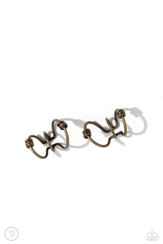 Mobile Maven Brass Ear Cuff Earrings
