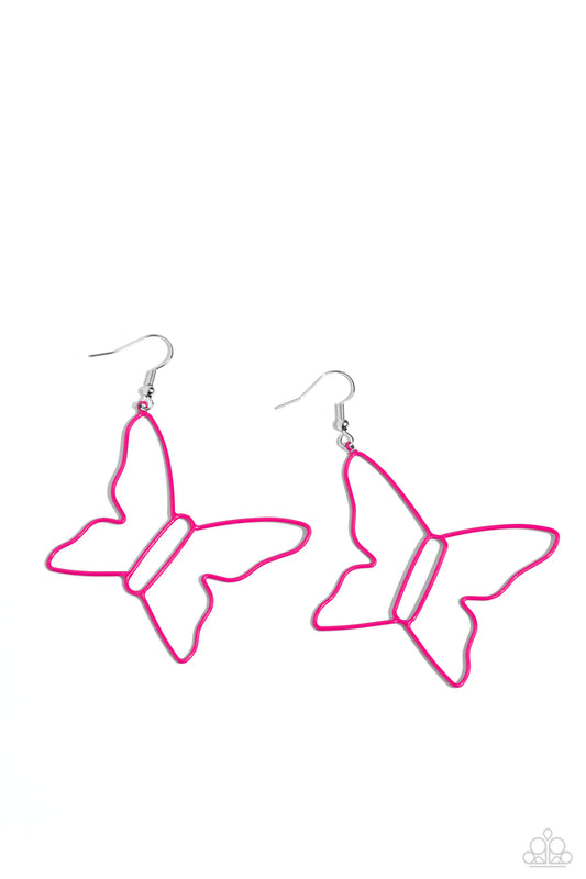 Soaring Silhouettes Pink Earrings
