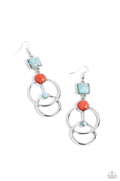 Interlocked Influence Blue Earrings