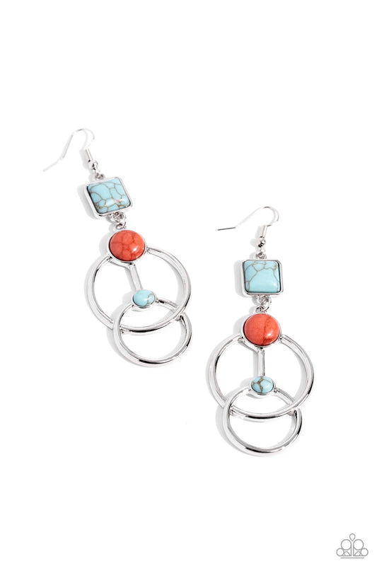 Interlocked Influence Blue Earrings
