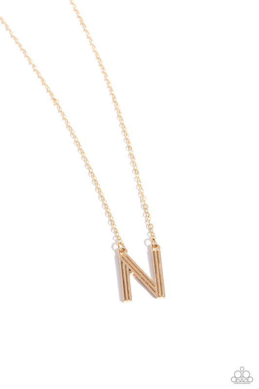 Leave Your Initials Gold * N * Necklace Paparazzi