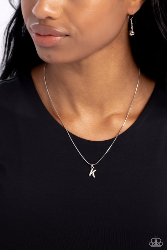 Seize the Initial Silver * K * Necklace