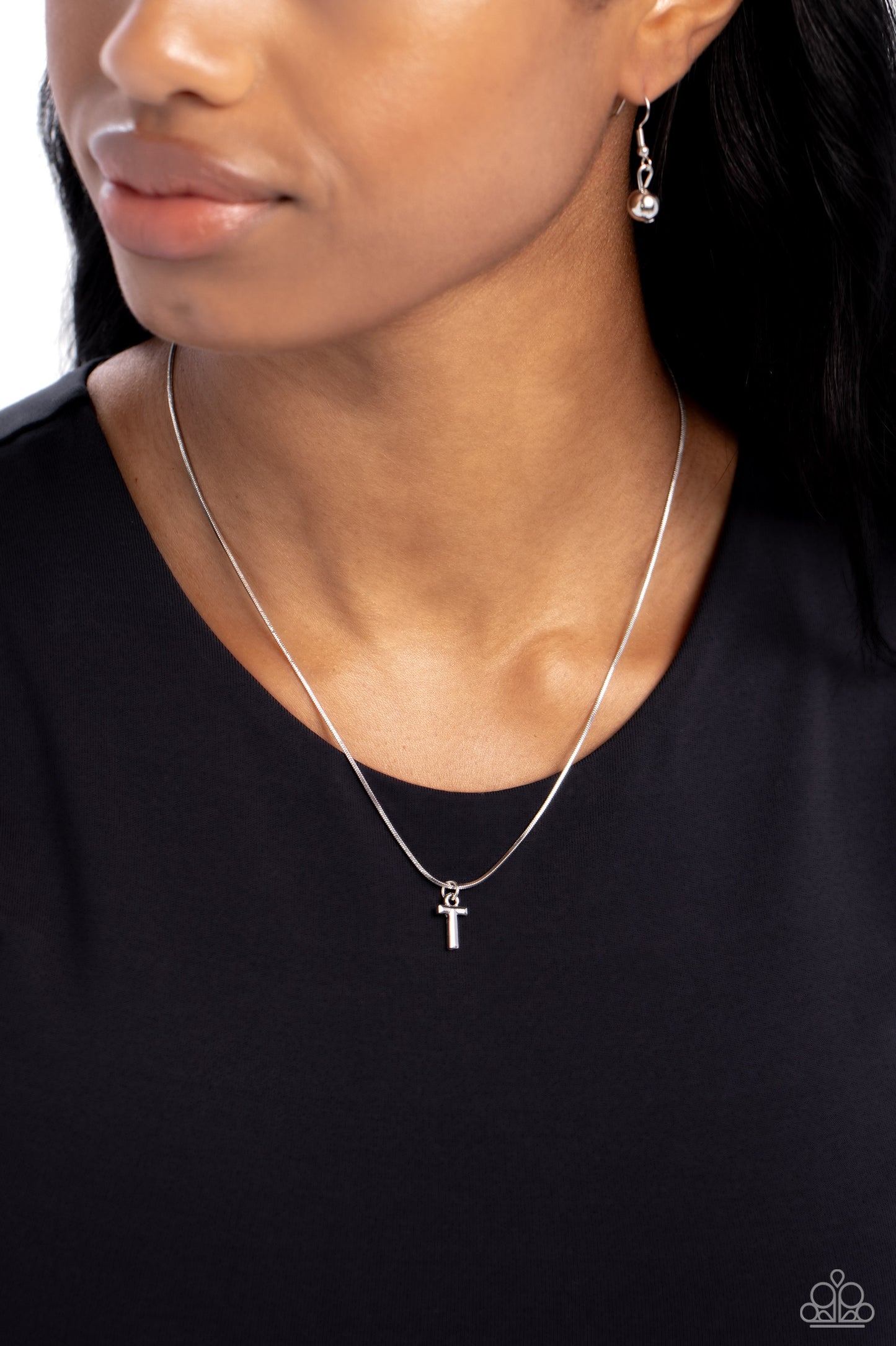 Seize the Initial Silver * T * Necklace Paparazzi