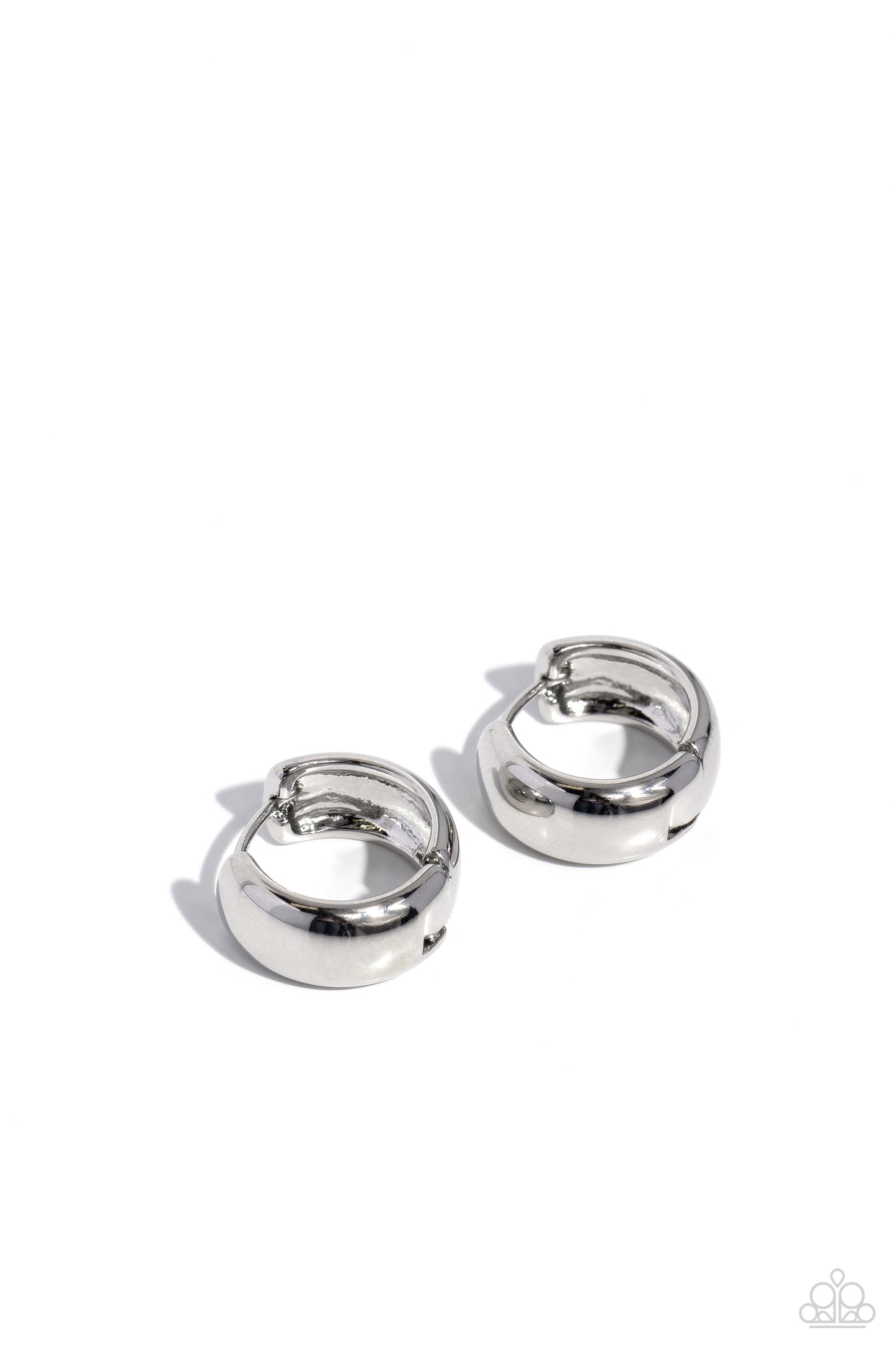 Hinged Halftime Silver Hoop Earrings Paparazzi