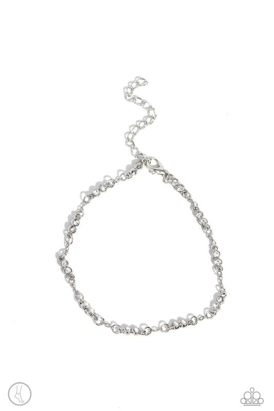 Simple Sass White Ankle Bracelet