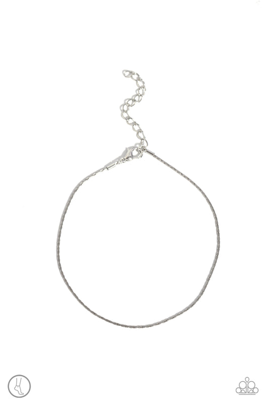 High-Tech Texture Silver Ankle Bracelet