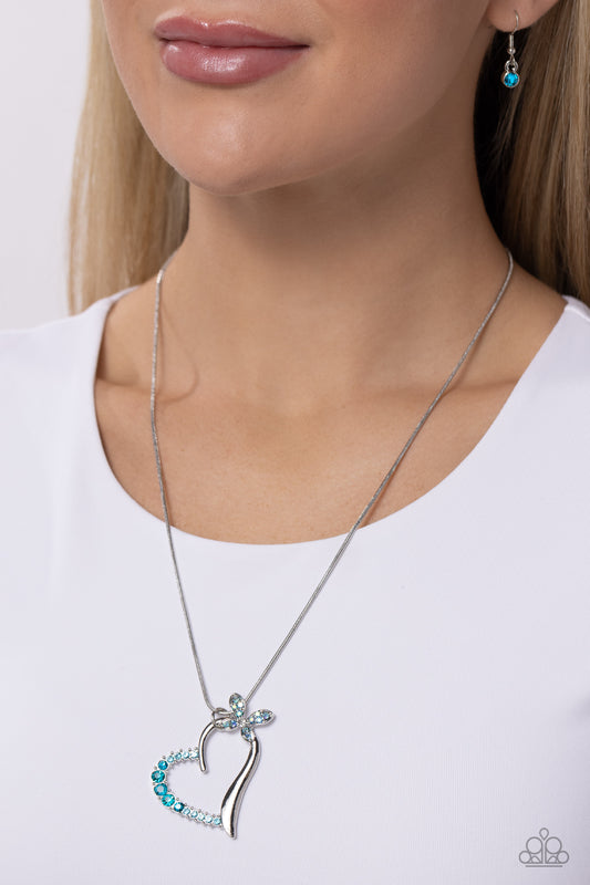 Half-Hearted Haven Blue Necklace