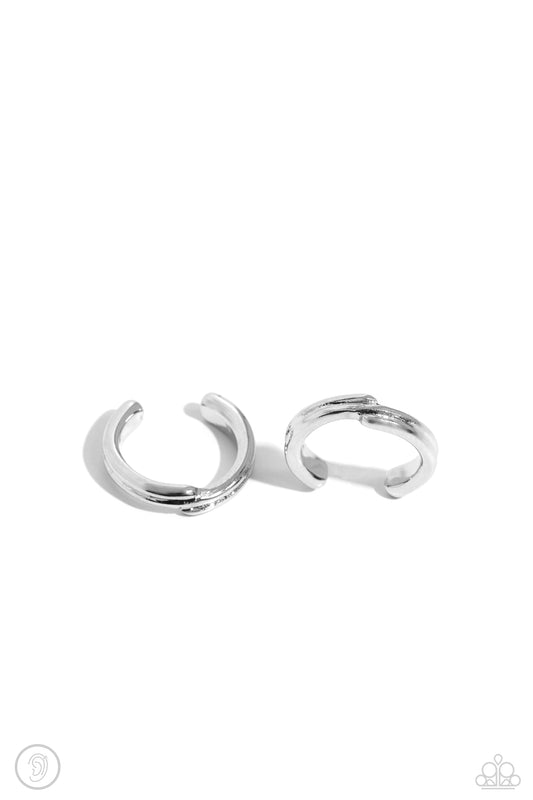 Linear Legacy Silver Ear Cuff Earrings