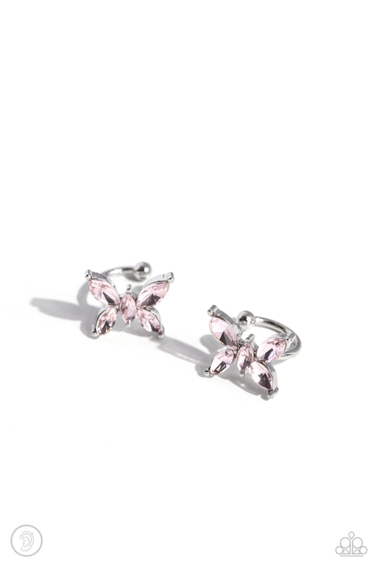 Aerial Advancement Pink Ear Cuff Earrings