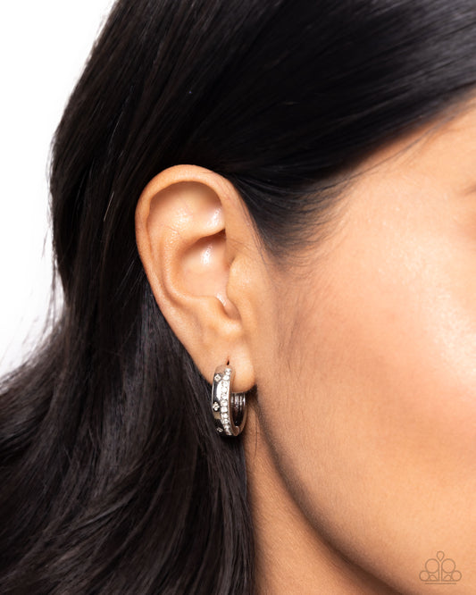 Perceptive Polish White Hoop Earrings Paparazzi