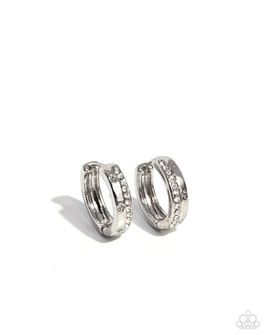 Perceptive Polish White Hoop Earrings Paparazzi