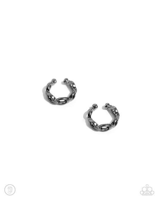 Mandatory Musings Black Ear Cuff Earrings