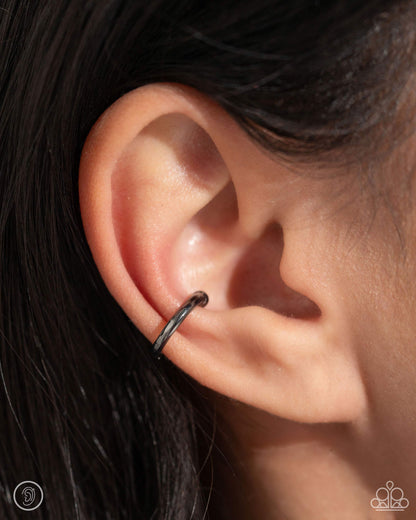 Barbell Beauty Black Ear Cuff Earrings